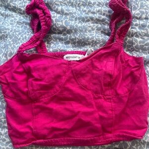 Pink Ruched Crop Top